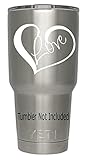 Love in Heart Decals (White) (Tumbler not Included) Sticker Decal Created by Classy Vinyl Creations...