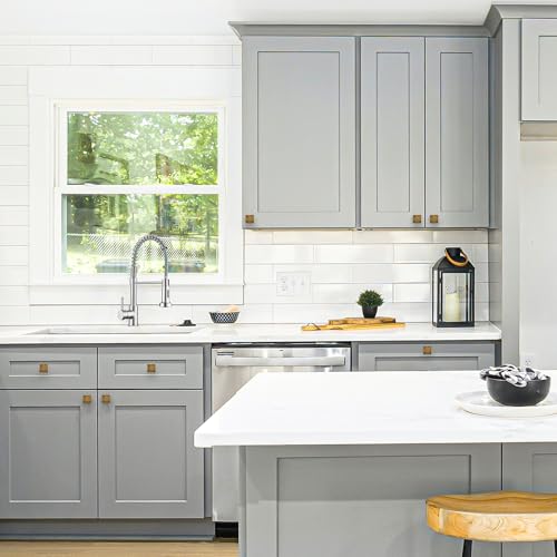 Image of Ravinte Cabinet Knobs Antique Brass Square Knobs, Drawer Knobs, 30 Pack | Single Hole, Solid Metal, Easy Install, Screws Included, Rust-Resistant, For Cabinets, Drawers, Dressers