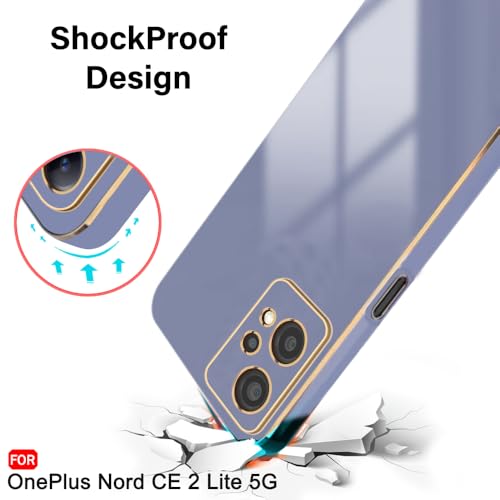 Image of TheGiftKart Thermoplastic Polyurethane Luxurious Golden-Plated Back Cover Case for OnePlus Nord CE 2 Lite 5G|Raised Lips for Camera & Screen Protection|Shockproof Back Cover for OnePlus Nord CE 2 Lite