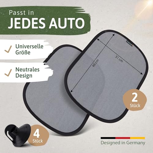 FORCHE® Auto Sonnenschutz Seitenscheibe – Sonnenblende, UV-Schutz für Babys/Kinder, reduziert Blendung & Hitze, schnelle Montage mit starken Saugnäpfen