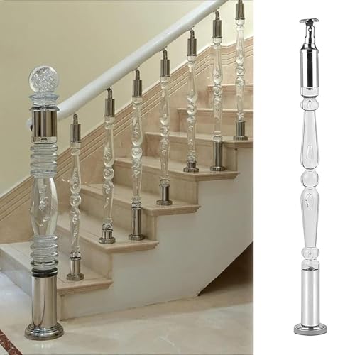 Balustres d'escalier acrylique transparent avec support orientable à 270° pour balcon et bureau