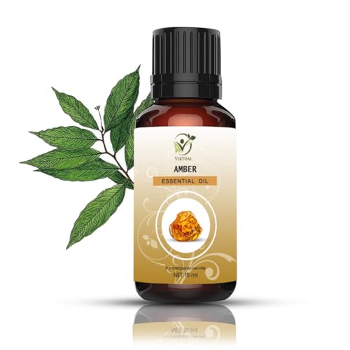 Image of VIRTUAL Amber Essential Oil 15ml | 100% Pure & Natural Undiluted Oil | Aromatherapy Essential Oil for Skin, Hair & Relaxation | Long Lasting Fragrance Oil
