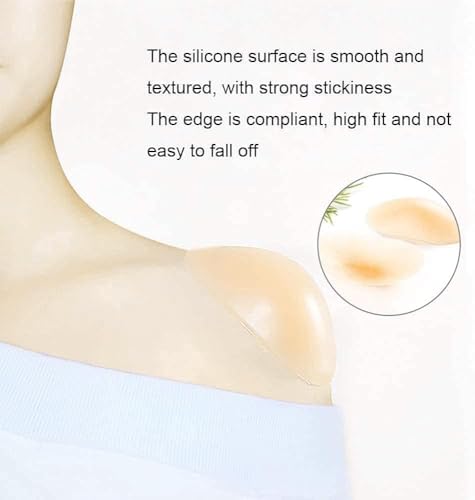 Image of Silicone Shoulder Pads for Womens Clothing, Anti-Slip Push-Up Pads Invisible Breathable Shoulder Enhancer, 2 Pair Skin Colour