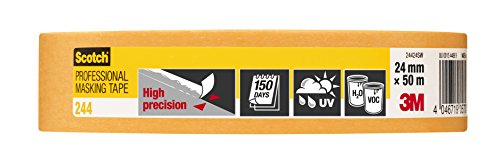 Image of 3M Masking Tape 244 High Precision, Medium tack, UV Stable, Indoors & Outdoors, 24 mm x 50 m