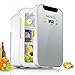 Novhome Mini Frigo 20 Litri Portabile Silenzioso Caldo e Refrigerazione AC/DC 12V 75W Display digitale Frigoriferi Piccolo Per Auto Bar Ufficio Campeggio Casa (Grigio, 27x35x41cm)