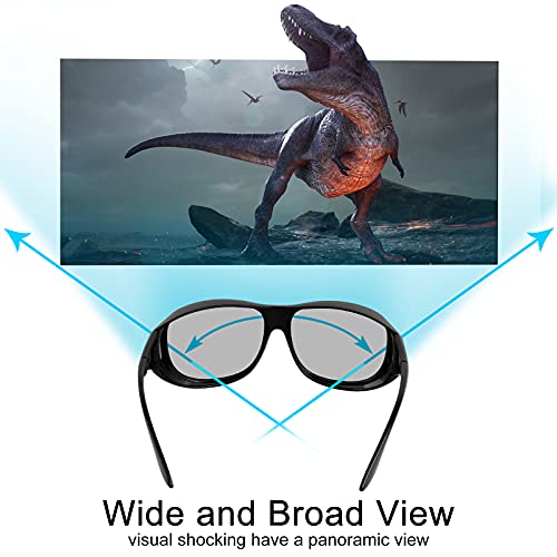 3D Glasses, BIAL 2 Pcs Passive Circular Polarized 3D Glasses for Men and Women, Upgrade ReaID Format 3D Glasses with Glasses Box and Cleaning Cloth for LG, Sony and Other 3D TVs and Projectors - Thumbnail 2