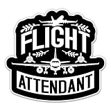 Flight Attendant Stickers - 2 Pack - Waterproof Vinyl for Car, Phone, Water Bottle, Laptop - Flight Attendant Decals (2-Pack)
