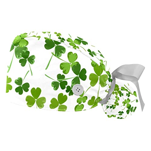 Casquettes de travail respirantes JDEZ anti-transpiration avec motif trèfle Saint-Patrick