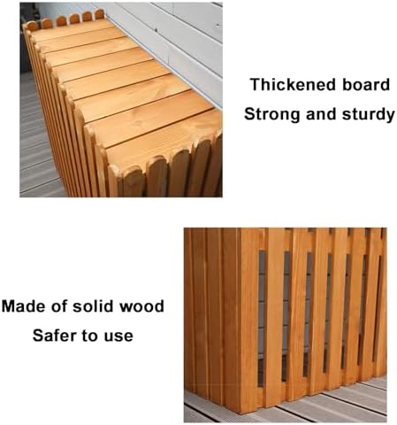 Wooden Privacy Fence Panels for Outdoor Use, Air Conditioner Cover, Trash Can Enclosure, Decorative Garden Screen, Ventilated AC Unit Shield, Durable Garden Decor
