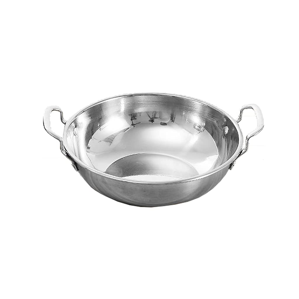 GXDHOME22cm Extra Thick Double Square Ears Ear Wok Made of Stainless Steel with Rapid Thermal Conductivity Suitable for Hotels,restaurants,homes,etc.