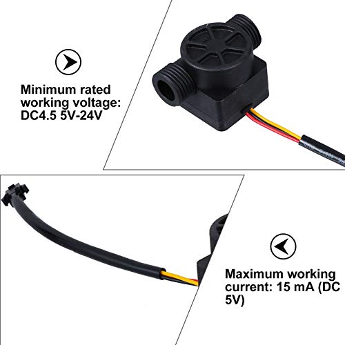 ULTECHNOVO Sensor de Fluxo de Água de Conexão Rápida Medidor de Fluxo de Efeito de Corredor Medidor