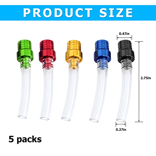 image for AICEL 5PCS Motorcycle Gas Fuel Tank Cap Vent, Breathing Tube Hose Two-