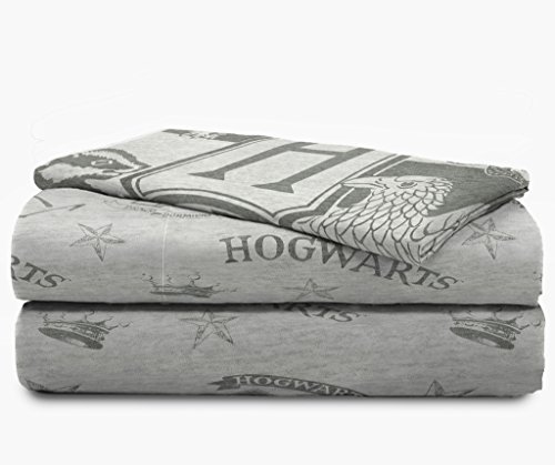 Image of Jay Franco Kids Sheet Set with Fitted, Flat Sheets & Pillow Cover - Ultra-Soft Bedding with Pillowcase for Room Decor, Gray - Harry Potter, 3 Piece Twin
