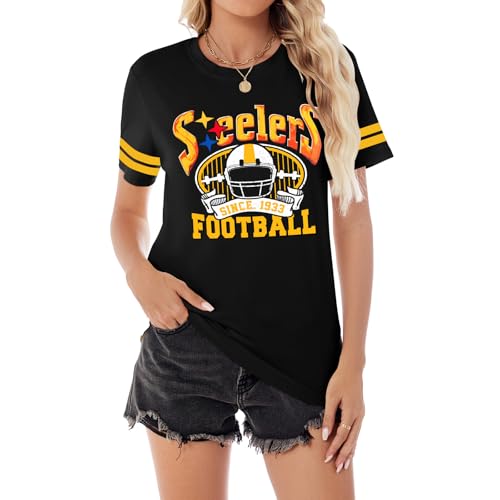 Football Shirt for Women Game Day Shirt Football Fans Shirt Mom Tee Casual Short Sleeve Tops3
