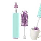 Tumotsit Cepillo eléctrico para biberón, cepillos para biberones de silicona suave y seguro con mango largo | Cabezal desmontable, cepillo para botellas recargable USB impermeable para botellas