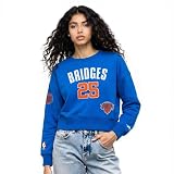 Pro Standard Womens NBA New York Knicks Mikal Bridges #25 Classic Player Crewneck Sweatshirt Royal Blue S