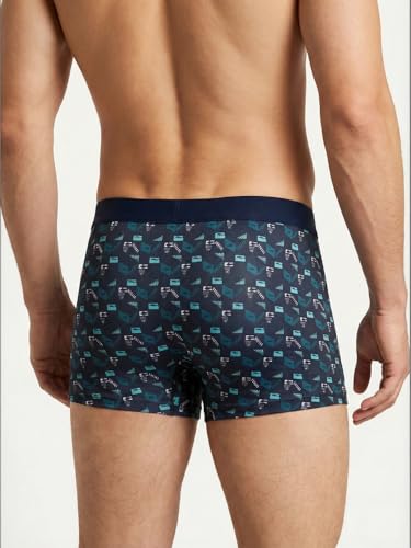 Image of BONO Mens Trunks Pack of 2 Cotton Underwear Breathable Printed Anti-Bacterial Underwear Men Trunk with No Marks Nylon Buffed Stretchable Waistband
