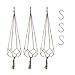 Yardwe 3 Zestawy Macrame Wieszak Roślina Holder Jute Wiszący Sadzarka Kosz Konopie Lina Pieczarka Doniczka Worki Netto Z Haczykami Do Kryty Brewek Świeżym Powietrzu