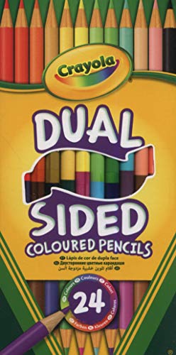CRAYOLA Dual-Sided Colouring Pencils - Assorted Colours (Pack of 12) Half the Pencil Twice the Colouring Fun! Ideal for Kids Aged 3+