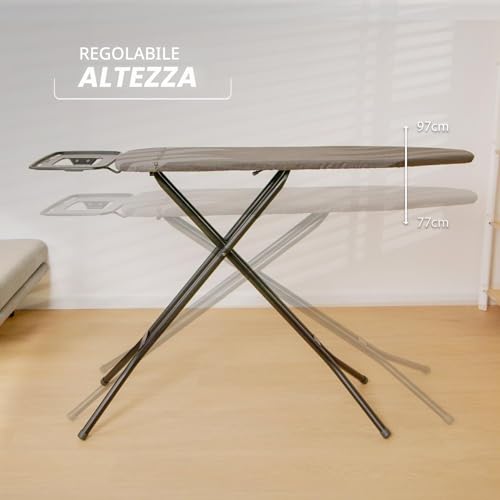 Vileda, Asse da Stiro Total Reflect Ultimate, Stiratura ExtraVeloce, ExtraRobusto, Superficie Ampia, Altezza Regolabile, Poggiaferro XXL, Facile da Chiudere, Sicuro da Trasportare, Salvaspazio - Immagine 4