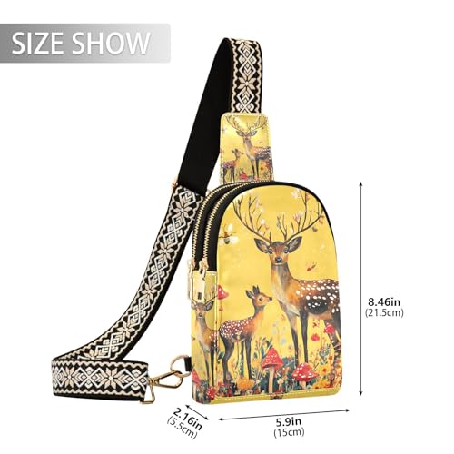 KLL Trendy Cartoon Sturdy Sika Deer bag fanny pack cute sling backpack sling bag for travel2