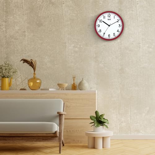 Image of Ajanta Wall Clock for Home and Offices 9 Inches Wall Clock Wall Watch (Red 23 x 23 x 3 cm)
