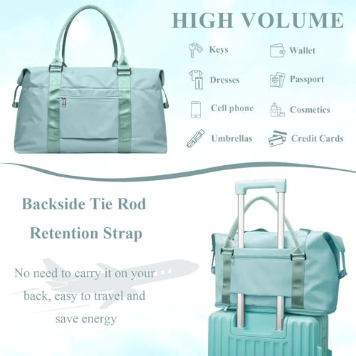 Travel Duffle Bag, Waterproof Sport Tote Gym Bag for Women Men 2025, Overnight Weekender Carry with Wet Pocket4