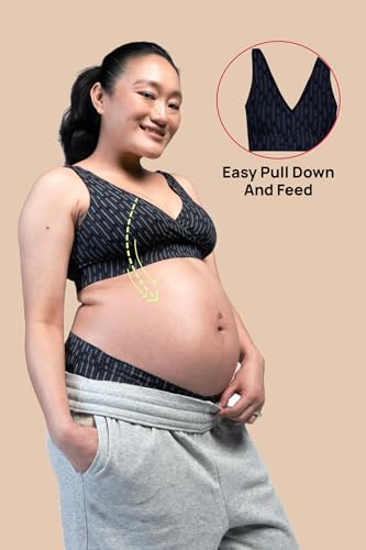 Image of &Circus Maternity Bra | Nursing Bra for Women | Pull Down Feeding Bra | Non Padded Bra for Women Slip On | Tencel Micromodal