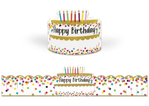 Couronnes joyeux anniversaire confetti pour éviter le désordre des cotillons