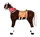 Knorrtoys 40750 - Stehpferd XXL Winnie Standpferd Reitpferd, mit Sattel und Zaumzeug, braun, Dunkelbraun