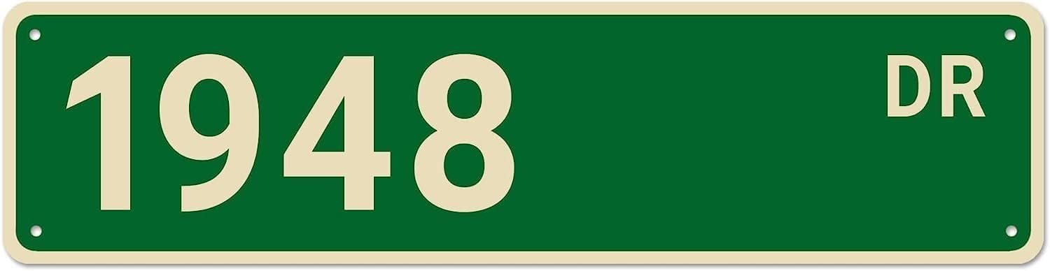 peiyeety Vintage Metal Tin Sign Decorative Wall Art 1948 Dr Themed Street Sign, Rustic Style, Durable Waterproof Rustproof, For Home, Retro Decor, Man Cave, Easy To Mount, 4x16 Inch