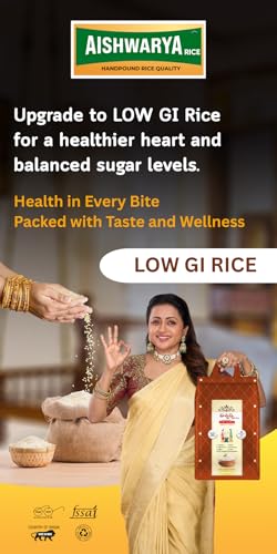 Image of Aishwarya Low GI Rice | Best Rice for Diabetics - Prevent Heart Diseases - Reduces Obesity, Gastric Troubles | Certified Low GI Rice | Pure 2 Years Old Raw Rice | 5 Kg