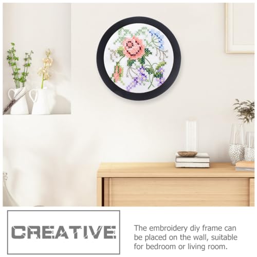 Image of STOBAZA 8.14 Inch Circular Embroidery Hoop Frame Round Cross Stitch Frame for Embroidery Display Wall Hanging Photo Holder for Home Decor Needlework Storage Gift
