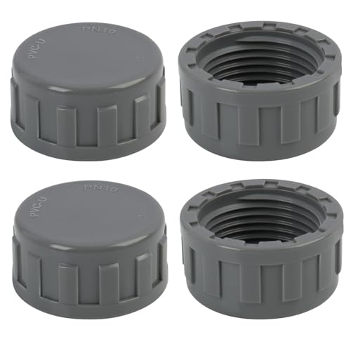 4 Piezas Tapón Roscado PVC Tapón Roscado PVC 32 Mm, Tapones Para Tubos, Para Mangueras De Jardín Y Uso Exterior, Tapón Roscado Resistentes Al Frío Y Alta Presión, tapones roscado de tubo