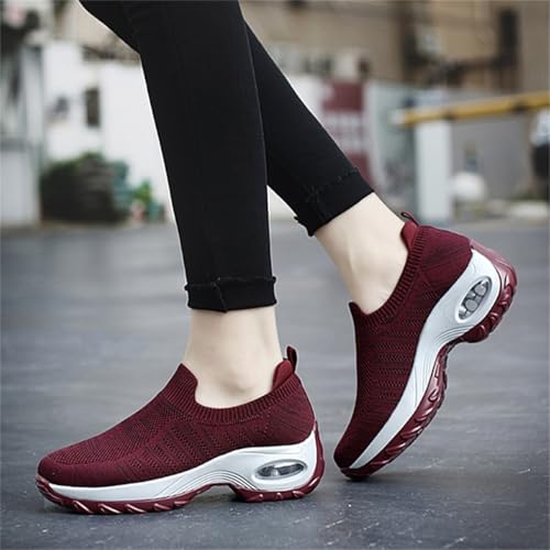 Orthoture Women's Shoes,Air Cushion Slip On Walking Shoes,Arch Support Comfort Breathable Mesh Orthopedic Platform Sneakers3