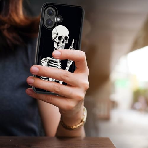 Vobber for iPhone 16 Case,Wallet Case Hidden Card Slot Holder Shockproof TPU and PC Dual Layer Protective Case Cover for iPhone 16 6.1 Inch 2024,Funny Skeleton Skull - image 2