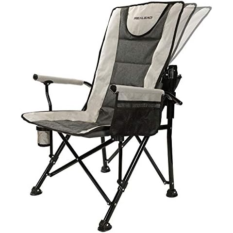 REALEAD Adjustable Oversized Folding Chair High Back Camp Chair Beach Chair Heavy Duty Portable Camping and Lounge Travel Outdoor Seat with Cup Holder,Heavy Duty Supports 400 lbs Cover