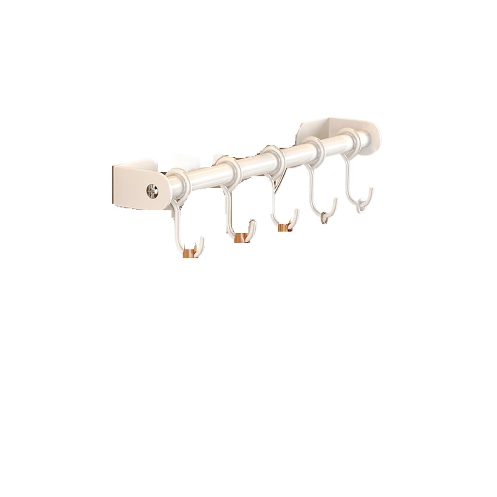 SparklWLeaf Wall-Mounted Kitchen Rails Kitchen Utensil Rack Pots and Pans Hanging, Wall Mounted Lid Cooking Hanger(Color 1,40CM 5hooks)