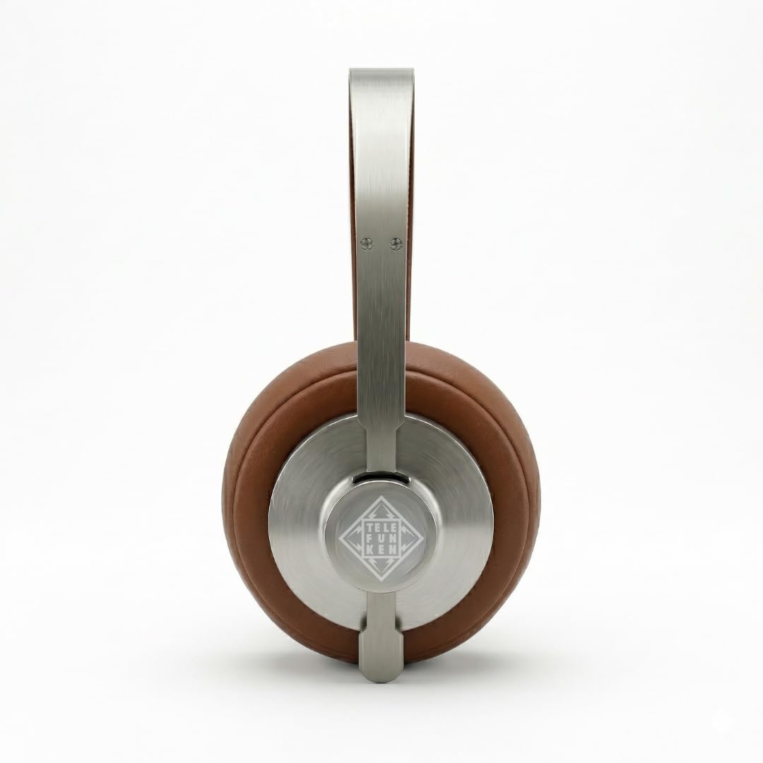 TELEFUNKEN ARCO Classic Edelstahl-Bluetooth-Kopfhörer – Ikonische Ganzmetall-Silhouette mit Luxus-Haptik – Beständiges Design-Statement & klare Bühnenabbildung (Braun)
