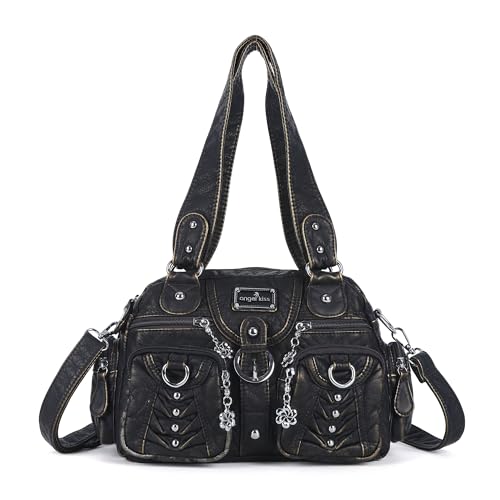 Angel Kiss Small Purse Handbag for Women Crossbody and Shoulder Bags Multipocket Soft Hobo Purses Adjustable Strap