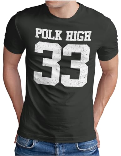 T-shirt vintage Polk HIGH #33 style football américain pour homme du S au 5XL