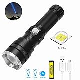 ►【STROMQUELLE】 Stromversorgung über wiederaufladbare 1x 3,7 V 18650/26650-Batterien (Batterien im Lieferumfang enthalten). Bitte entfernen Sie den äußeren durchsichtigen Kunststoff des Akkus, bevor Sie ihn verwenden und aufladen. Setzen Sie jeden Akku richtig herum in den Steckplatz ein.