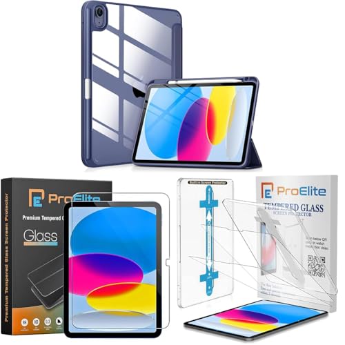 Image of ProElite Case Cover for Apple iPad 10th Generation, Transparent case Cover with Pencil Holder for IP