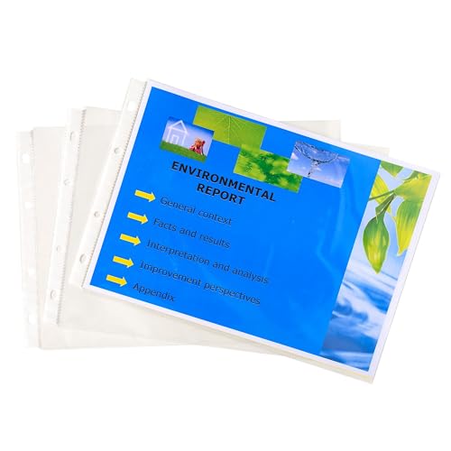 Exacompta 5734E 20er Pack PP-Kunststoff Prospekthüllen Standard. Für DIN A4 Quer transparent glasklar oben offen Klarsichtfolie Plastikhülle Klarsichthülle ideal für Ordner Ringbücher und Hefter