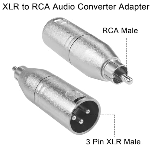 QIANRENON XLR to RCA Audio Converter Adapter 3Pin XLR male to RCA male Microphone Unbalanced Connector XLR to RCA Conversion Plug - Image 2