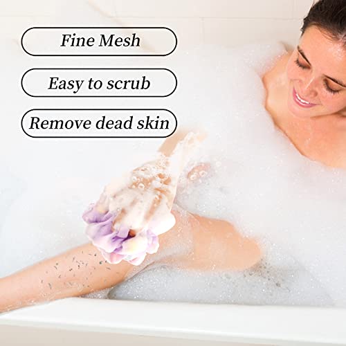 Carrie Joe Bath Loofah Sponge Soft Mesh Shower Puffs For Body Wash Bath Sponge Body Scrub For Women & Men Body Exfoliator-Bathing Accessories (3Pack 40G Sponges) #TOP4