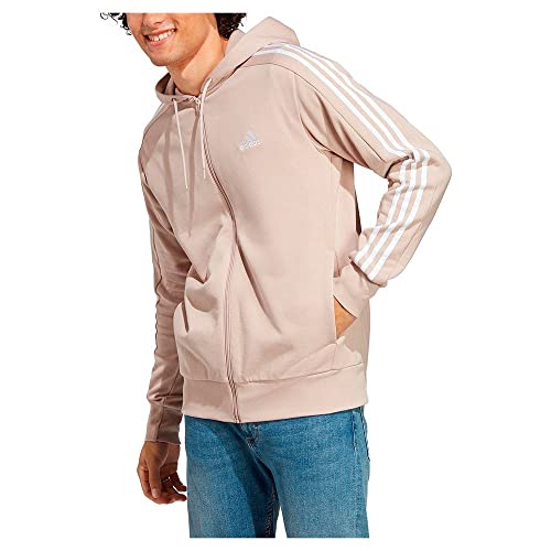 Image of adidas mens Essentials French Terry 3-stripes Full-zip Hoodie