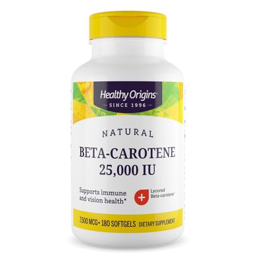 Healthy Origins Beta-Carotene 25,000 IU (7,500 mcg), Provitamin A...