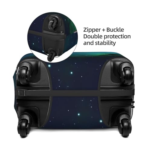 Galaxy Green Print Luggage Suitcase Covers Elastic Washable Luggage Protector Luggage Covers For Suitcase4