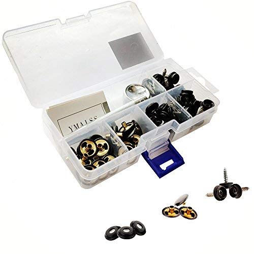YMAISS 60pcs Fastener Screw Snaps kit in Box, Marine Grade 3/8”Socket